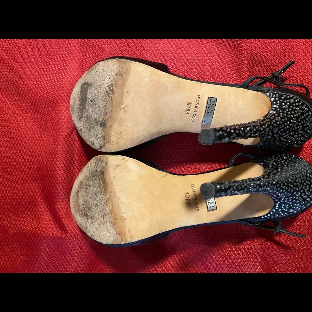 Badgley Mischka Satin Strap Heels - Picture 5 of 5